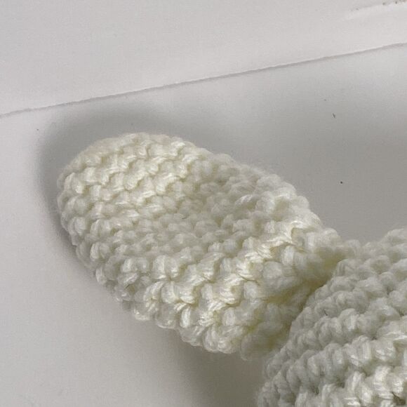 Hand Knit Bunny Lovey Multicolor Skirt Black Button Eyes Pink Nose Mouth - Picture 8 of 12